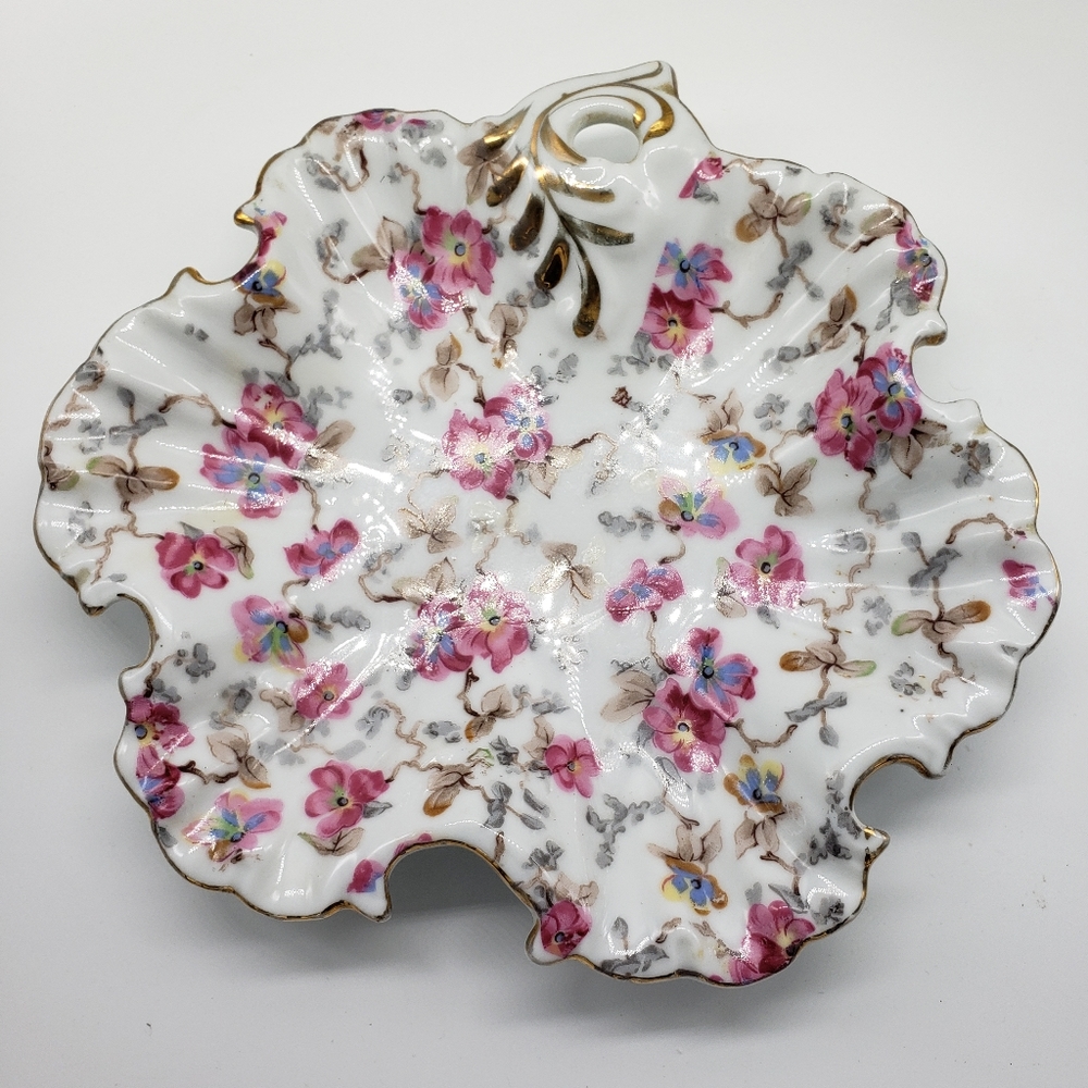 Vintage Lipper and Mann Floral  Candy/Nut Dish/Trinket